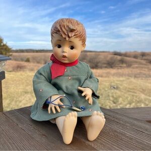 Friend or Foe-Goebel Hummel Boy Doll-1988-Grasshopper on shoe